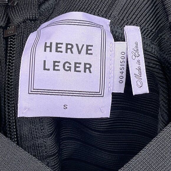 Herve Leger Rebeca Sleeveless Peplum Bandage Mini Dress Black Cocktail Small - Picture 11 of 14